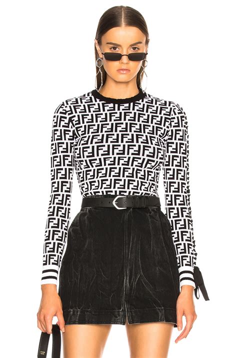 fendi black and white sweater|fendi floral jumpsuit.